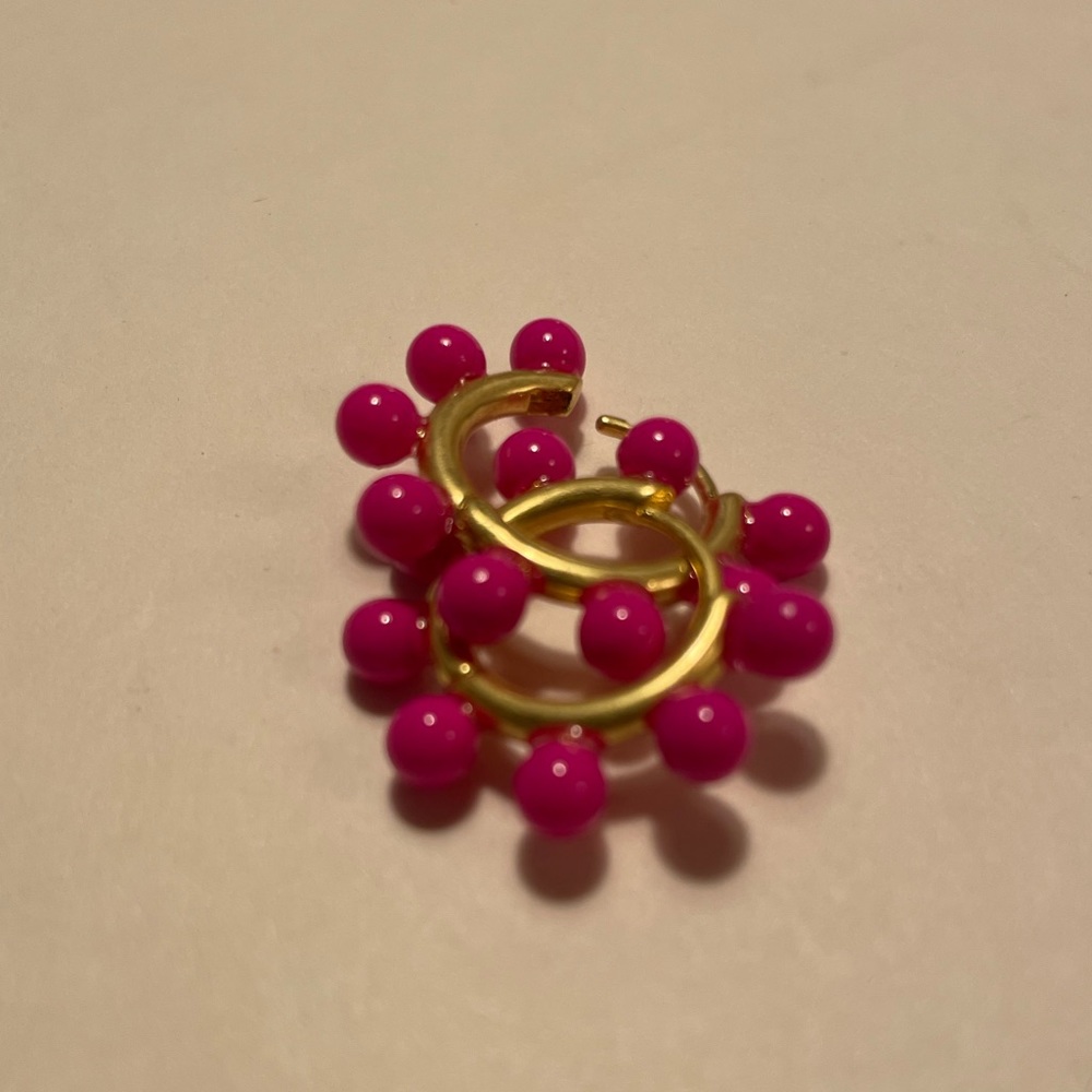 J. Crew Pearl Charm Huggie Hoops - Picture 3 of 4